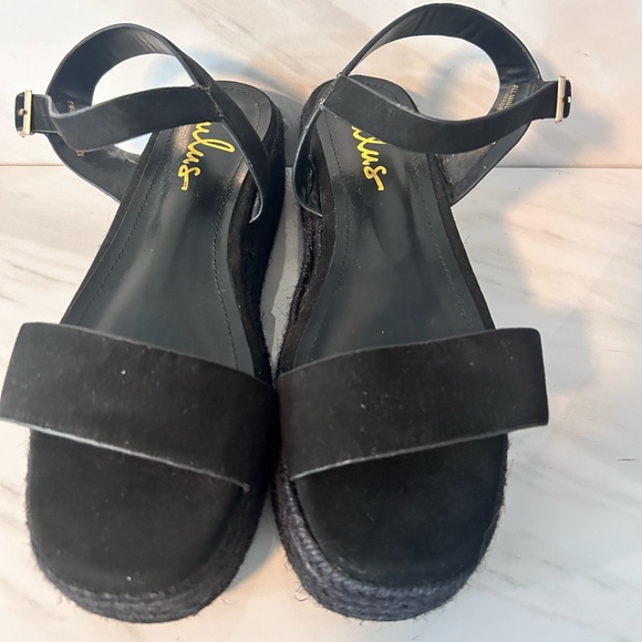 Lulus Espadrilles Sandals Black Platform Size 9 Ankle Strap Adjustable - Picture 6 of 13